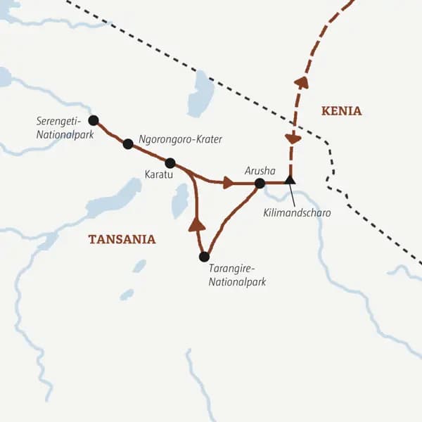 Ihre Rundreise in einer Mini-Gruppe durch Tansania führt Sie von Arusha zum Tarangire-Nationalpark und zum Ngorongoro-Krater.